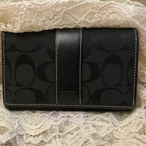 Coach Handbags - Coach Black Designer Signature Wallet